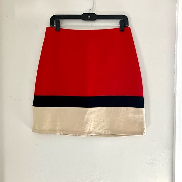 Kate Spade Skirt The Rules Red Color block Mini Skirt Size 8 - Picture 3 of 6